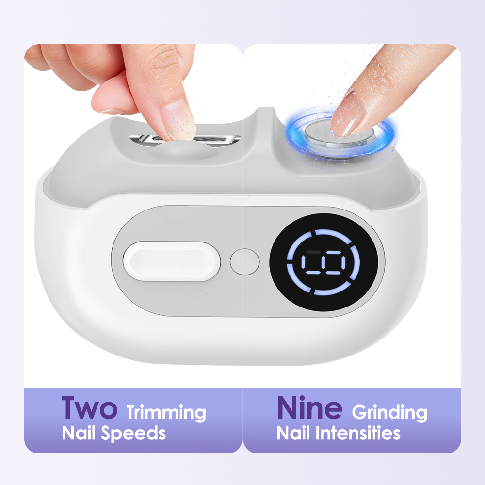 Uv Led Lamp Nail - Elektrische nagelknipper Automatische nageltrimmer-slijpmachine met polijst-LED-licht