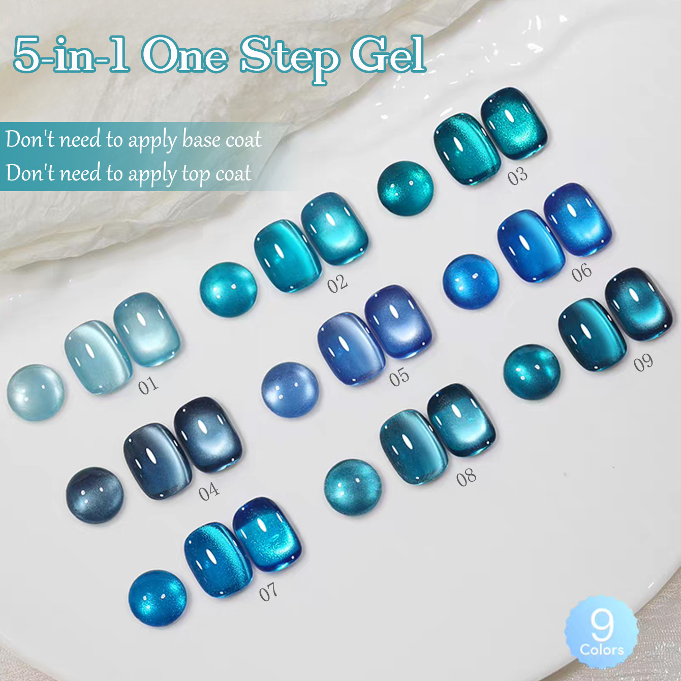 Nail Art One Stroke - WS 5-in-1 One-Step Nieuwe Sapphire Blue