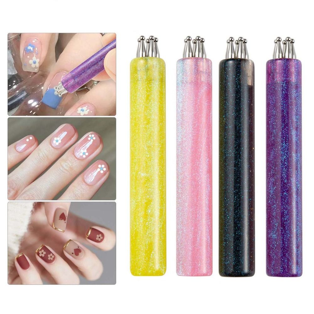 Nail Art One Stroke - 5-bladige bloem nagelpuntstift, één-streek bloemdesign tool,