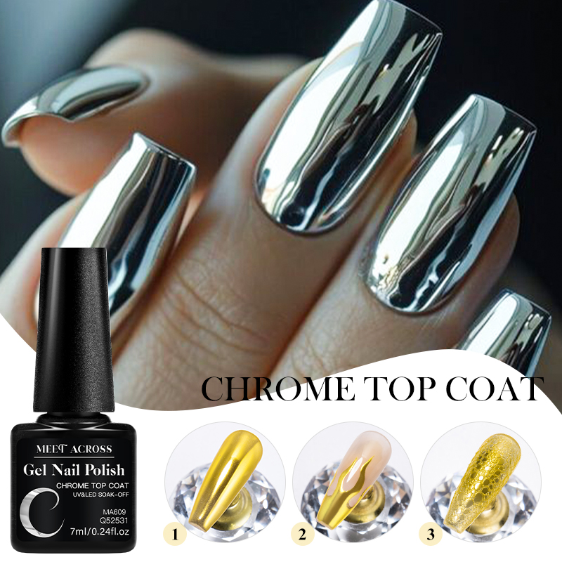 Dip Powder Nail - 7ML Chrome Top Coat voor spiegelmetaal