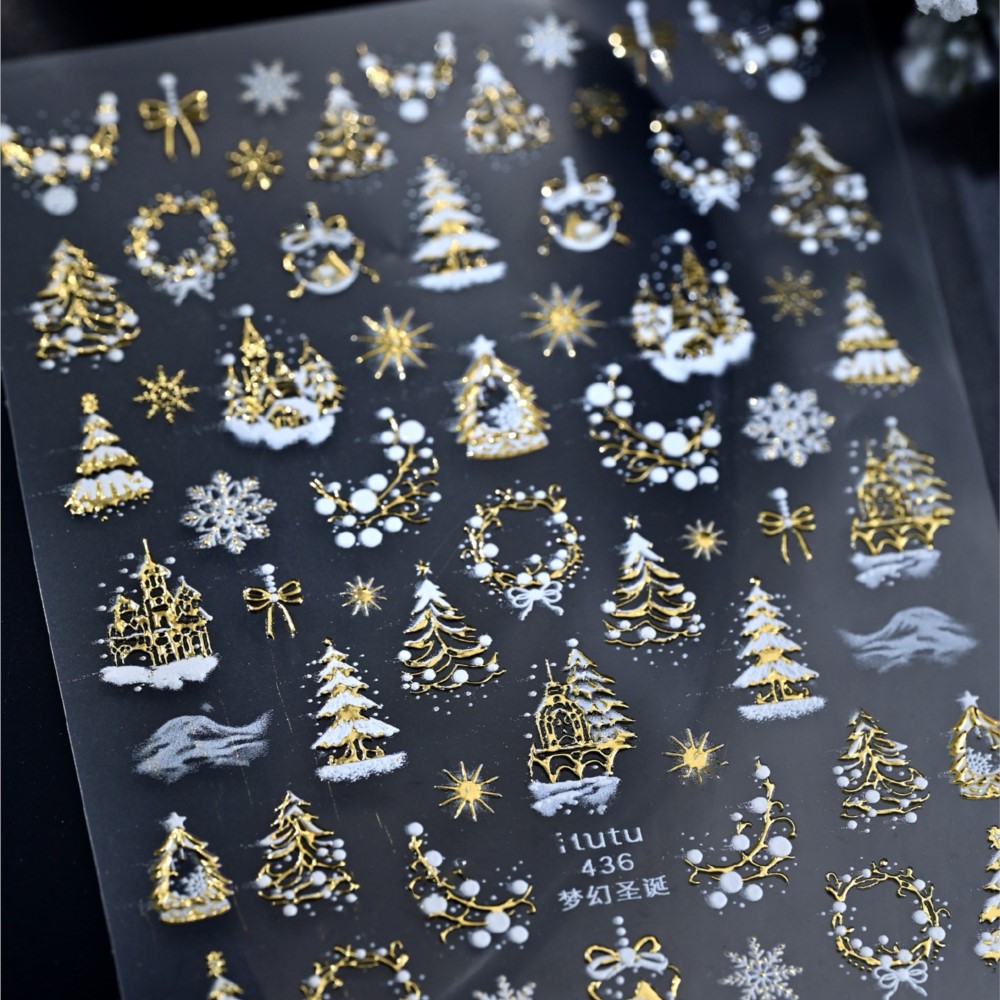5D reliëf gouden kasteel/sling - Nail Art Xmas Design recensie en prijs