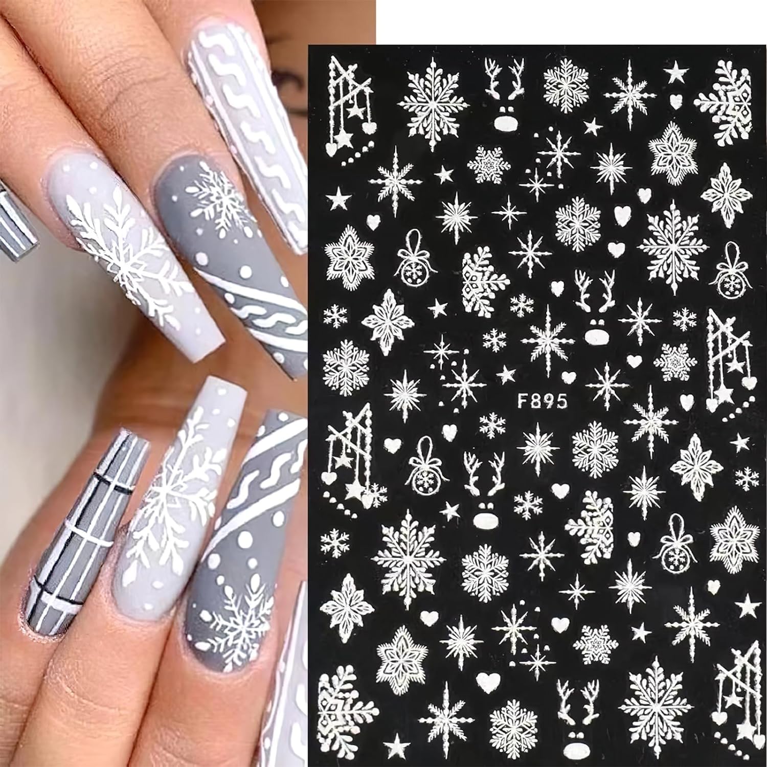 3D Sneeuwvlok Nail Art Decals  - Nail Art Xmas Design recensie en prijs