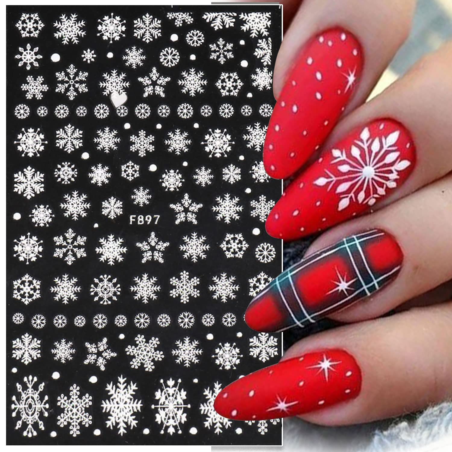 3D Sneeuwvlok Nail Art Decals  - Nail Art Xmas Design recensie en prijs
