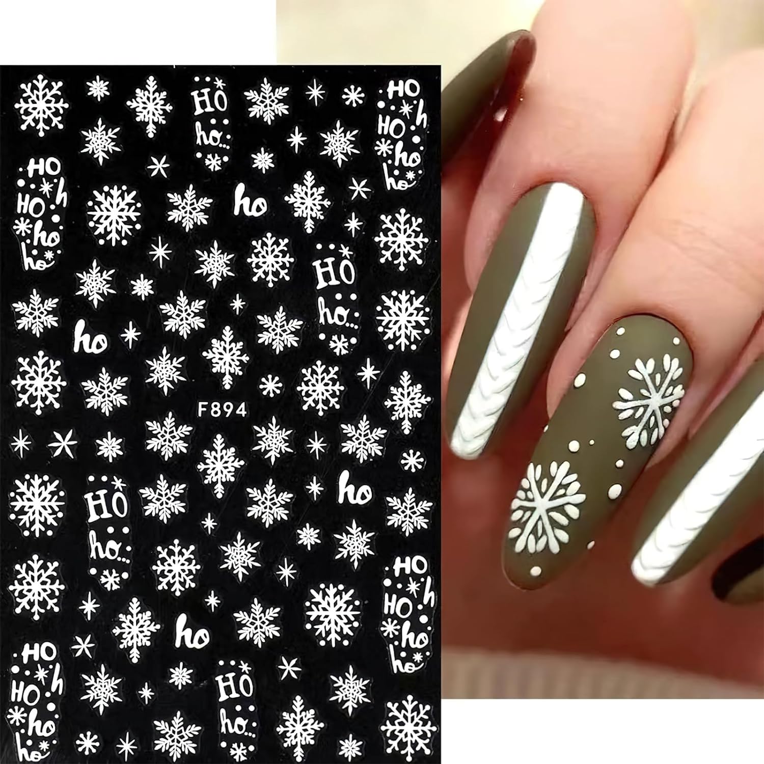 3D Sneeuwvlok Nail Art Decals  - Nail Art Xmas Design recensie en prijs