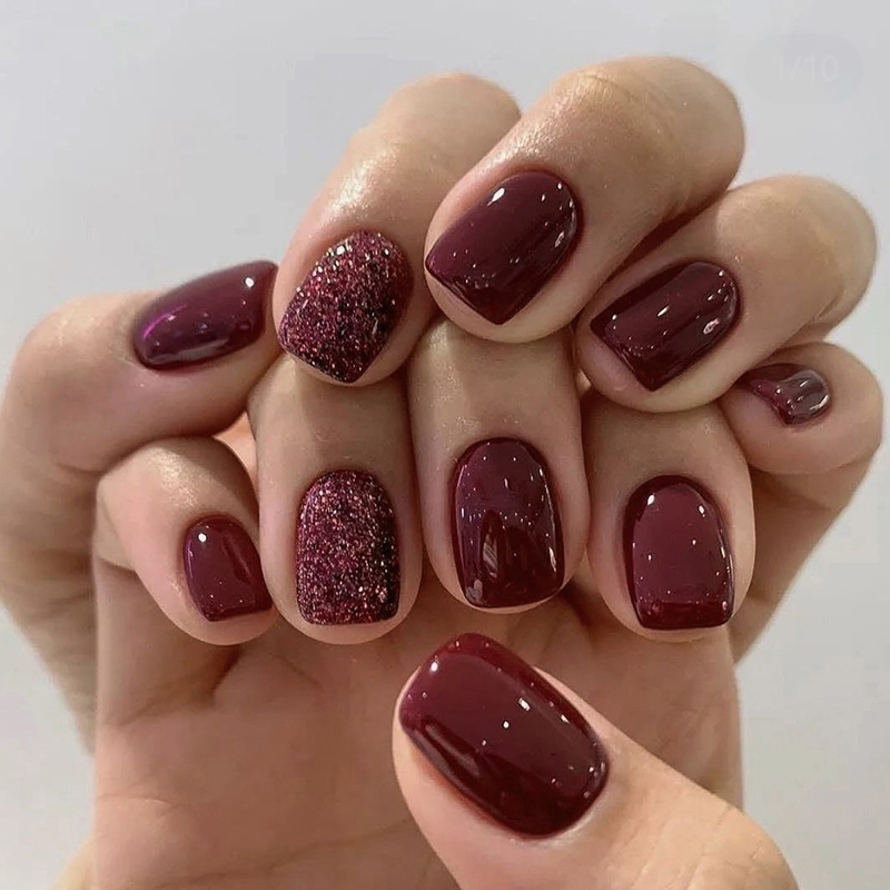 24 stuks effen kleur druk op n - Nail Art Press On recensie en prijs